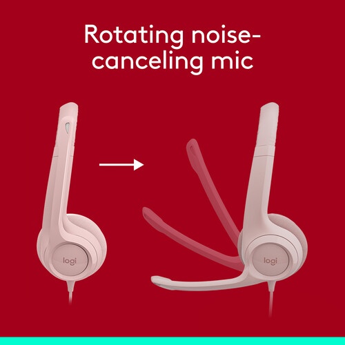 Logitech H390 Wired Headset for PC/Laptop, Rose - Auricular - en oreja - cableado - USB-A - rosa
