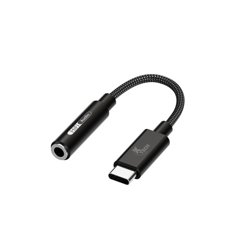 Xtech - Headphone Jack Adapter - 24 pin USB-C - 3.5mm TRRS - 10 cm - Black - USB-C (M) to 3.5 mm(f) XTC-509