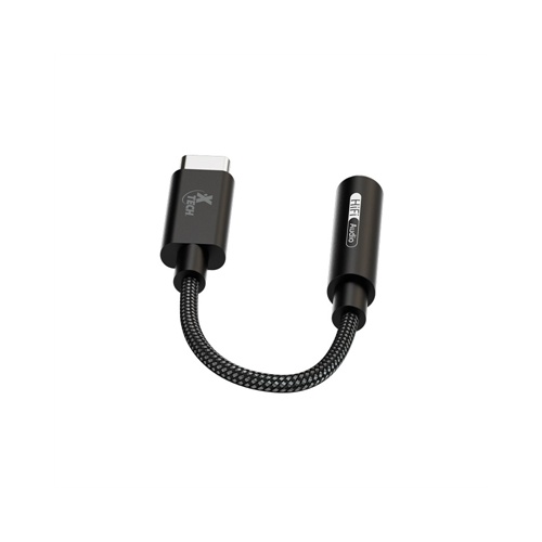 Xtech - Headphone Jack Adapter - 24 pin USB-C - 3.5mm TRRS - 10 cm - Black - USB-C (M) to 3.5 mm(f) XTC-509