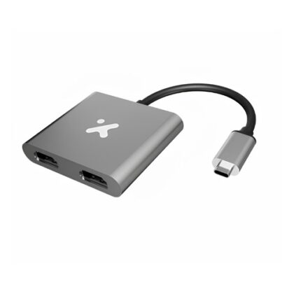 Xtech - Video adapter - USB Type C - Dual HDMI - Metal silver - 4K XTC-548