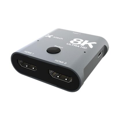 Xtech - 8K HDMI 2-Port Bidirectional Switch - Aluminum Alloy XHA-440