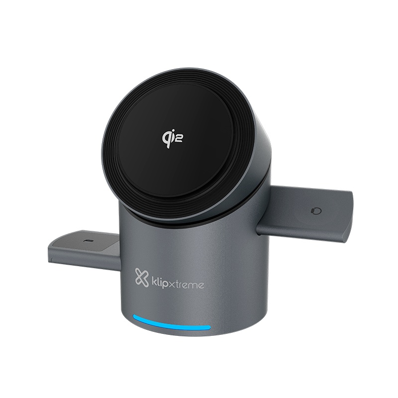 Klip Xtreme - Charging stand / battery charger - 15 Watt - 24 pin USB-C - Cellular phone / Wireless earbuds / Apple AirPods / Apple Watch - Wireless - Para Smartphones