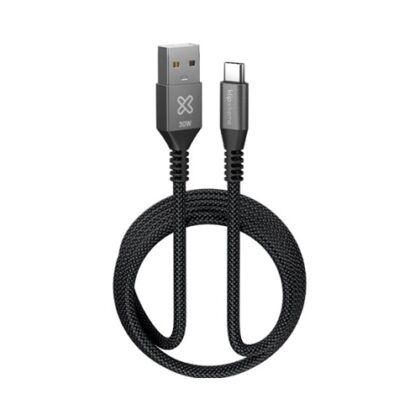 Klip Xtreme - USB cable - 24 pin USB-C - 9 pin USB Type A - 1.8 m - Black - 30W Braided Fast charging