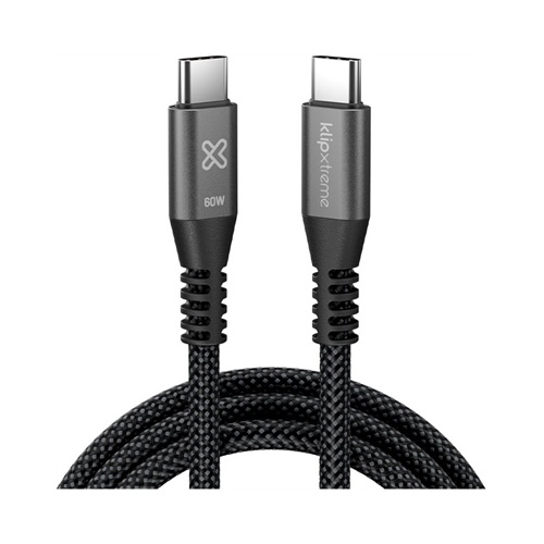 Klip Xtreme - USB cable - 24 pin USB-C - 1.8 m - Black - 60W Braided Fast charging
