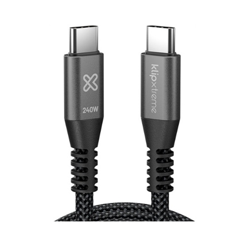 Klip Xtreme - USB cable - 24 pin USB-C - 1.8 m - Black - 240W Braided Fast Charging