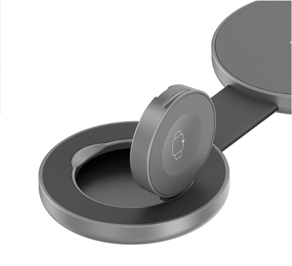 Klip Xtreme - Charging stand / battery charger - 15 Watt - 24 pin USB-C - Cellular phone / Wireless earbuds / Apple AirPods / Apple Watch - Wireless - Para Smartphones - 3 in 1 foldable