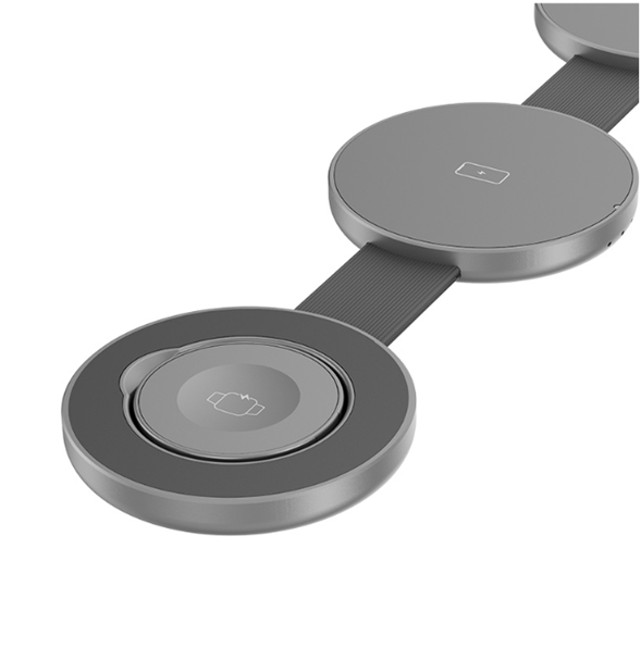 Klip Xtreme - Charging stand / battery charger - 15 Watt - 24 pin USB-C - Cellular phone / Wireless earbuds / Apple AirPods / Apple Watch - Wireless - Para Smartphones - 3 in 1 foldable