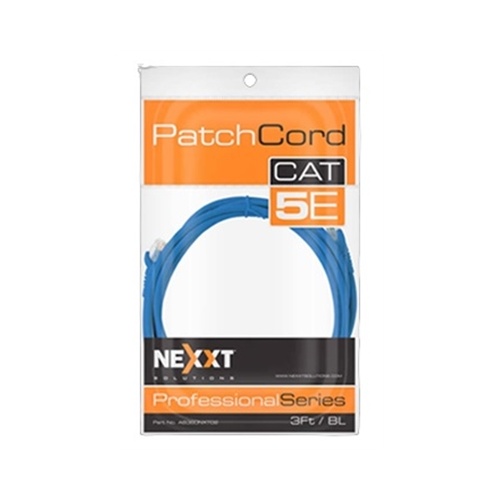 Nexxt - Cable de interconexión - RJ-45 (M) a RJ-45 (M) - 90 cm - UTP - CAT 5e - moldeado, trenzado - azul