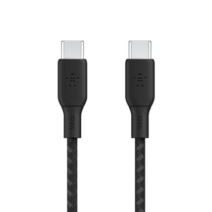 Belkin BoostCharge - Cable USB - 24 pin USB-C (M) a 24 pin USB-C (M) - 2 m - negro - para Apple 10.9-inch iPad Air; Google Pixel 4a, 5, 6; Samsung Galaxy Note20, S21, S21 5G, S22