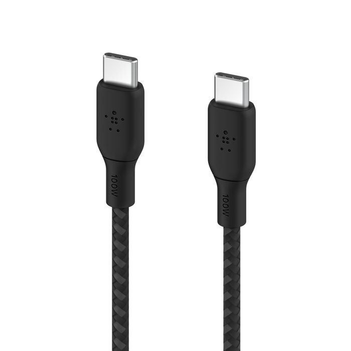 Belkin BoostCharge - Cable USB - 24 pin USB-C (M) a 24 pin USB-C (M) - 2 m - negro - para Apple 10.9-inch iPad Air; Google Pixel 4a, 5, 6; Samsung Galaxy Note20, S21, S21 5G, S22