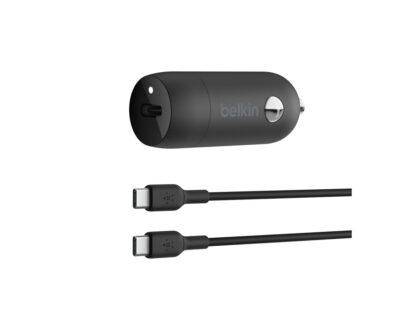 Belkin BoostCharge - Car power adapter - 30 Watt - 3 A - Fast Charge, Power Delivery 3.1 (24 pin USB-C) - black