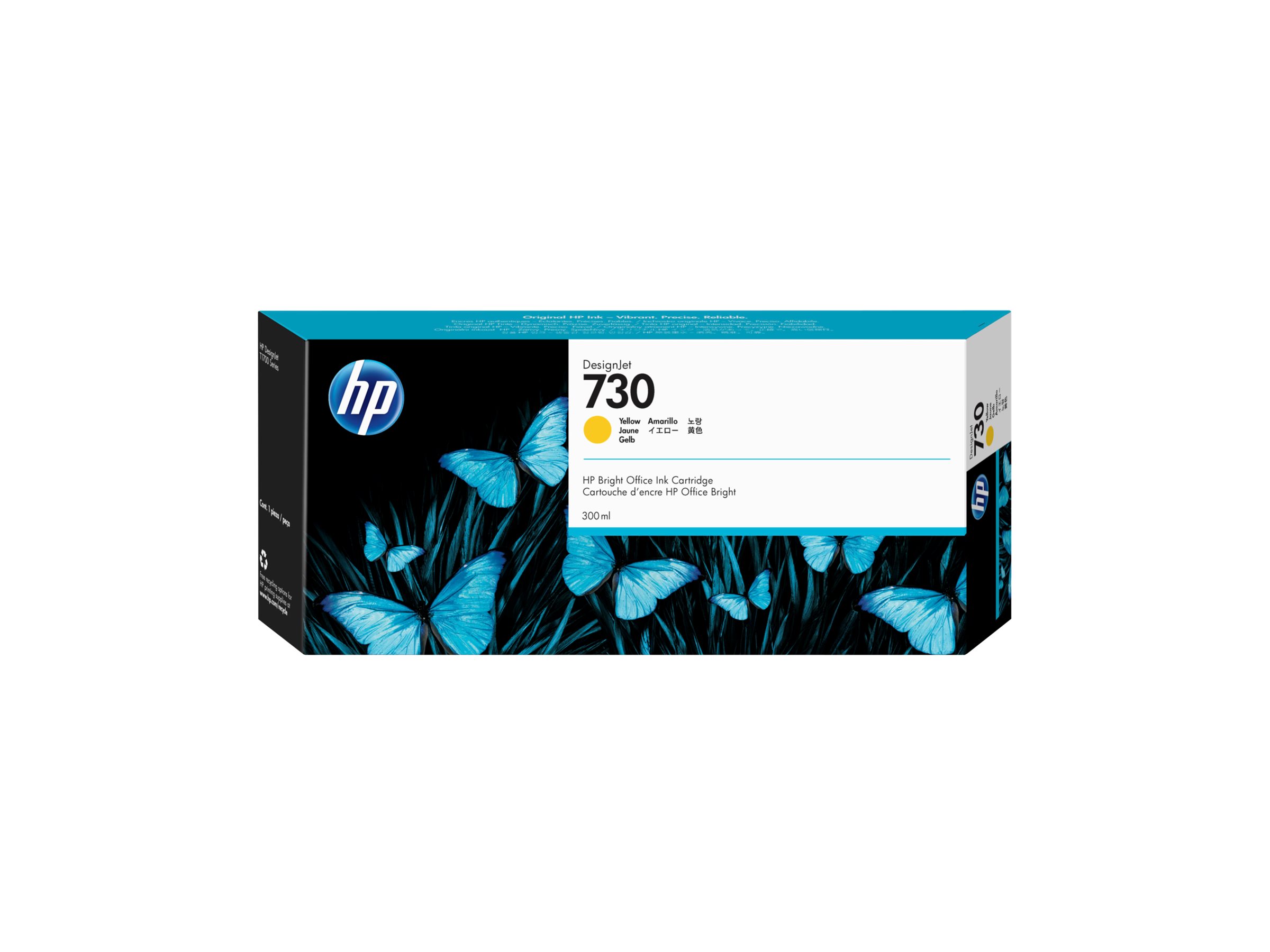 HP 730 - 300 ml - gran capacidad - amarillo - original - DesignJet - cartucho de tinta - para DesignJet SD Pro MFP, T1600, T1600dr, T1700, T1700dr, T1708, T1708dr, T2600, T2600dr