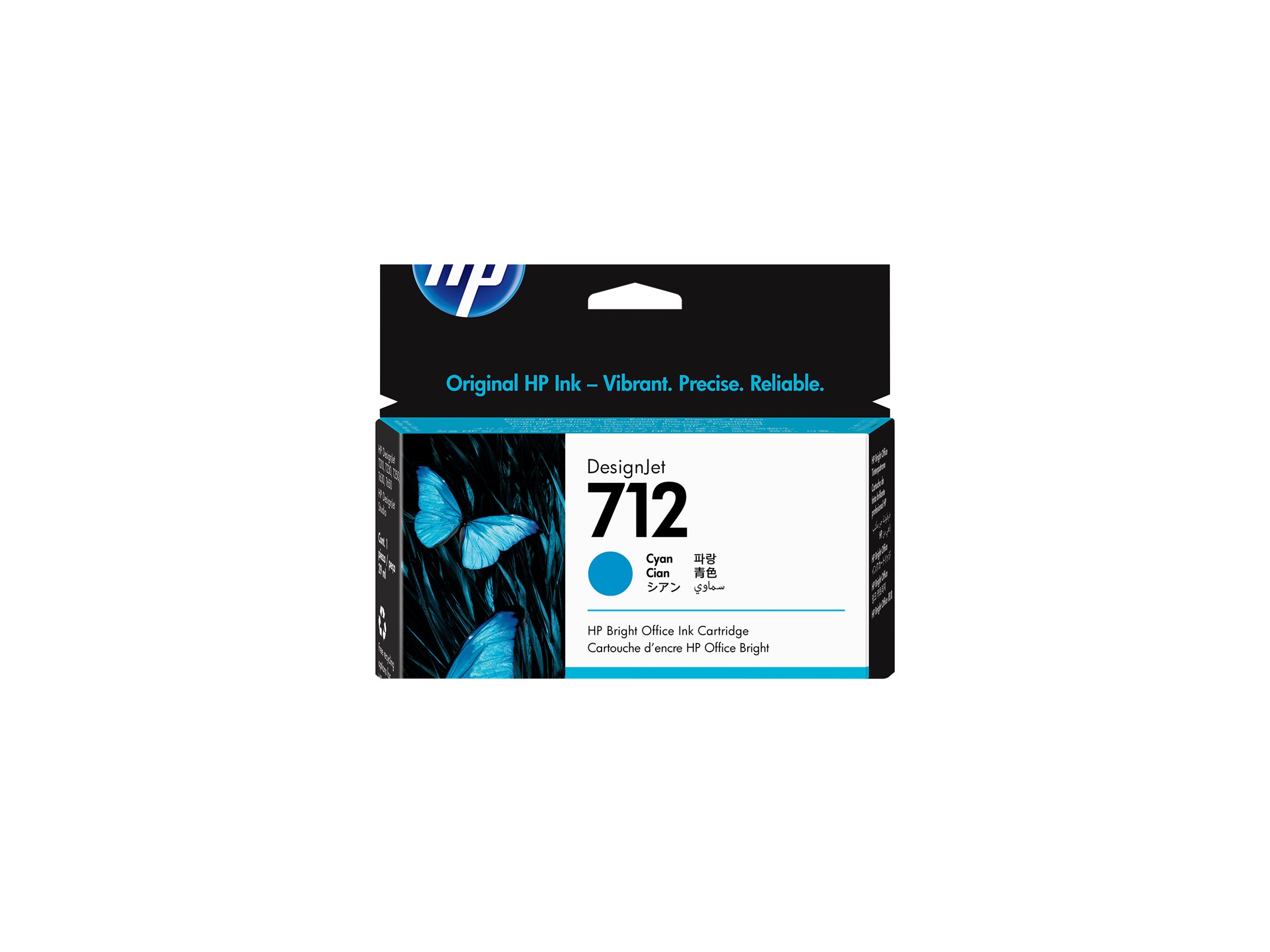 HP 712 - 29 ml - cián - original - DesignJet - cartucho de tinta - para DesignJet Studio, T210, T230, T250, T630, T650