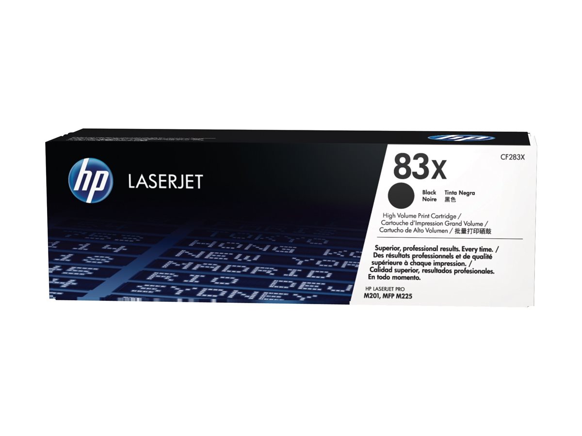 HP 83X - Alto rendimiento - negro - original - LaserJet - cartucho de tóner (CF283X) - para LaserJet Pro M201, M202, MFP M225
