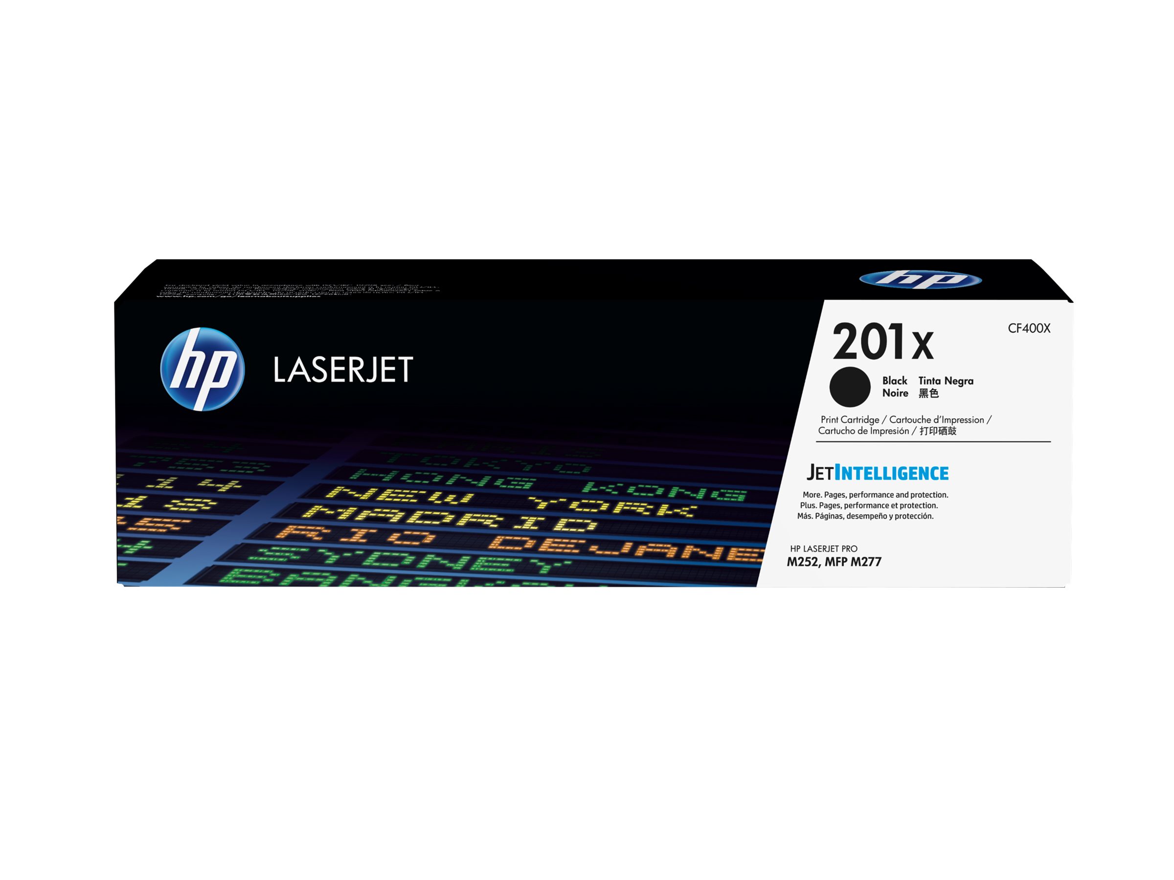 HP 201X - Alto rendimiento - negro - original - LaserJet - cartucho de tóner (CF400X) - para Color LaserJet Pro M252dn, M252dw, M252n, MFP M277c6, MFP M277dw, MFP M277n