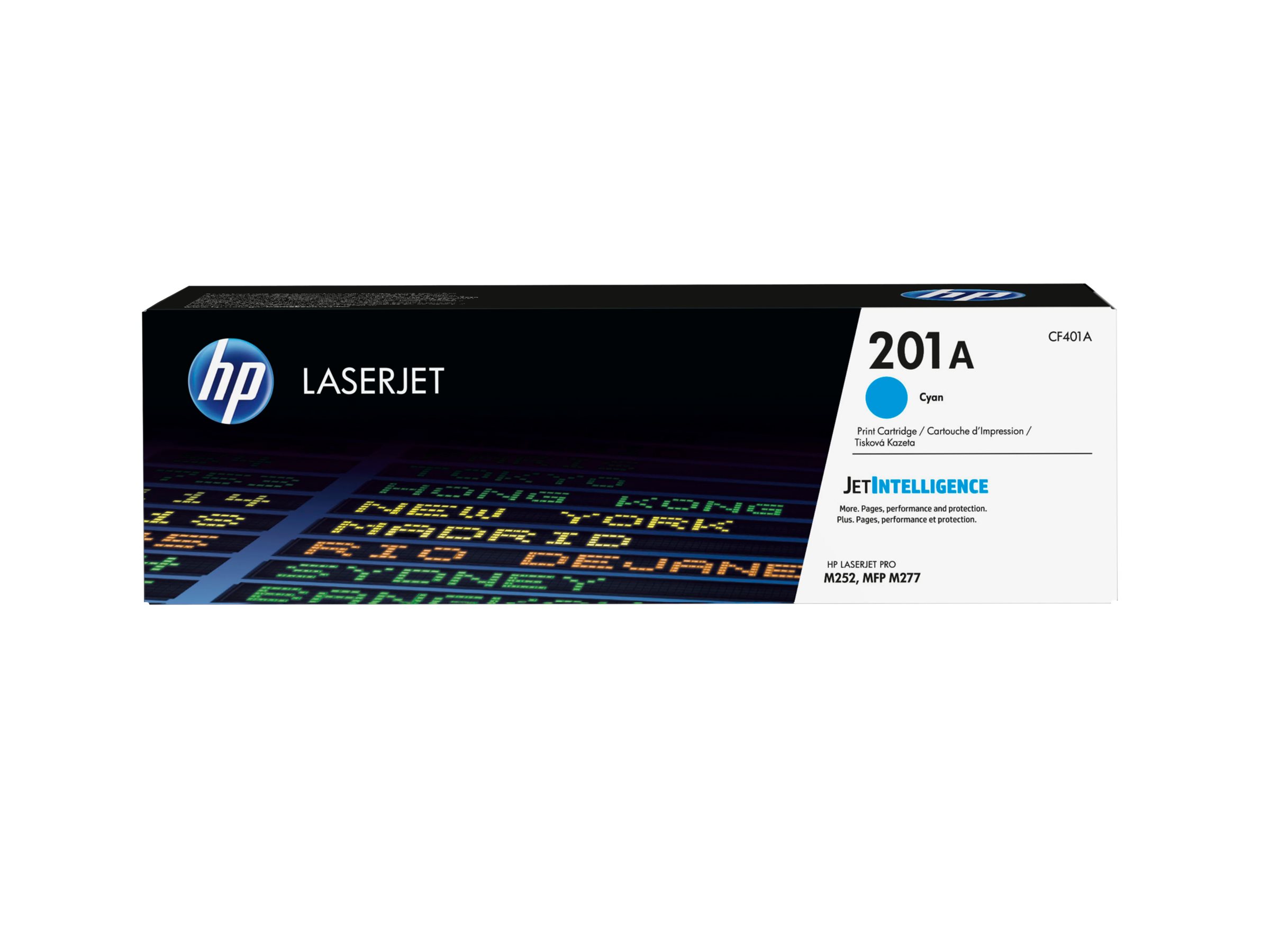 HP 201A - Cián - original - LaserJet - cartucho de tóner (CF401A) - para Color LaserJet Pro M252dn, M252dw, M252n, MFP M277c6, MFP M277dw, MFP M277n