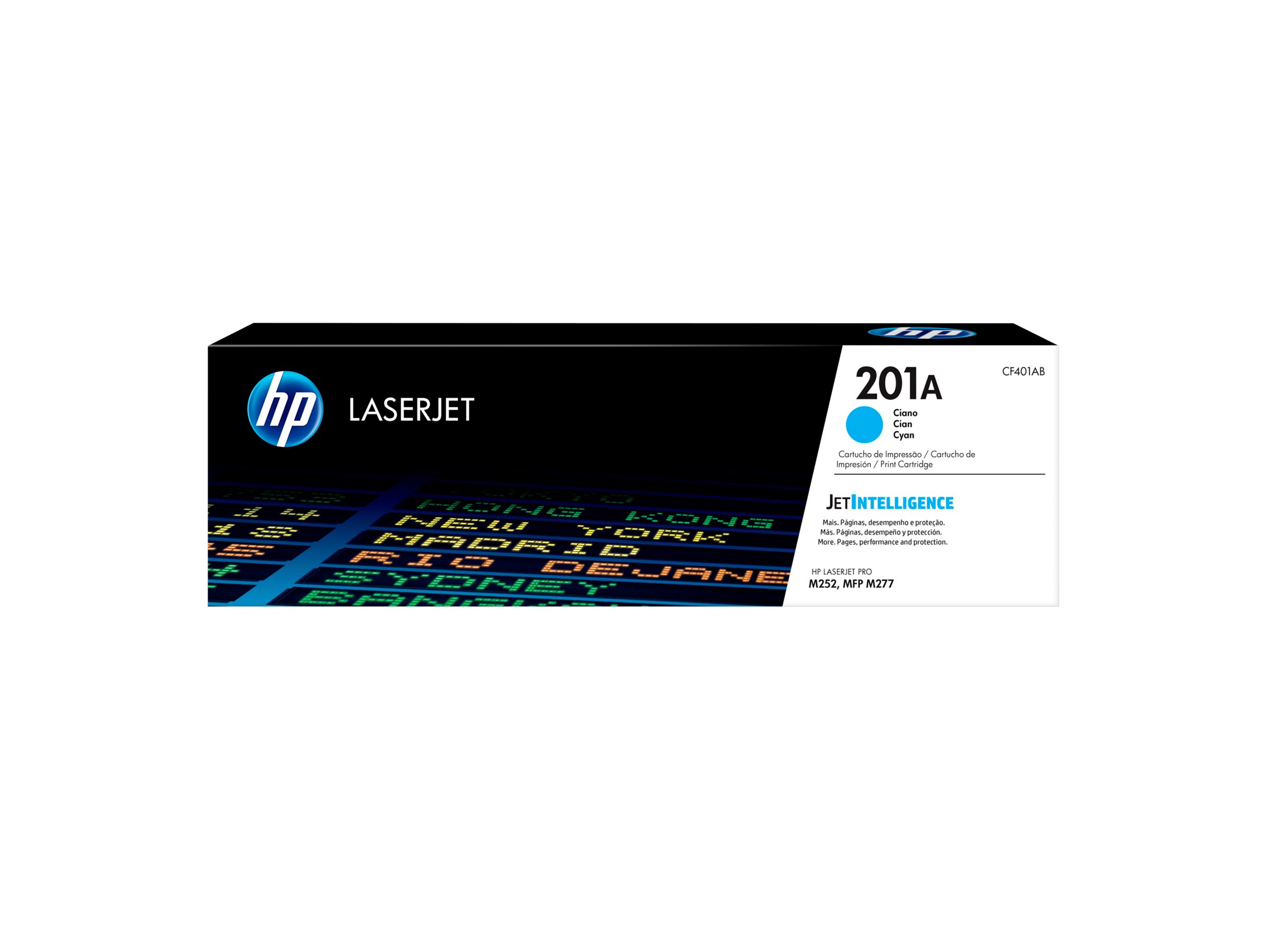 HP 201A - Cián - original - LaserJet - cartucho de tóner (CF401A) - para Color LaserJet Pro M252dn, M252dw, M252n, MFP M277c6, MFP M277dw, MFP M277n