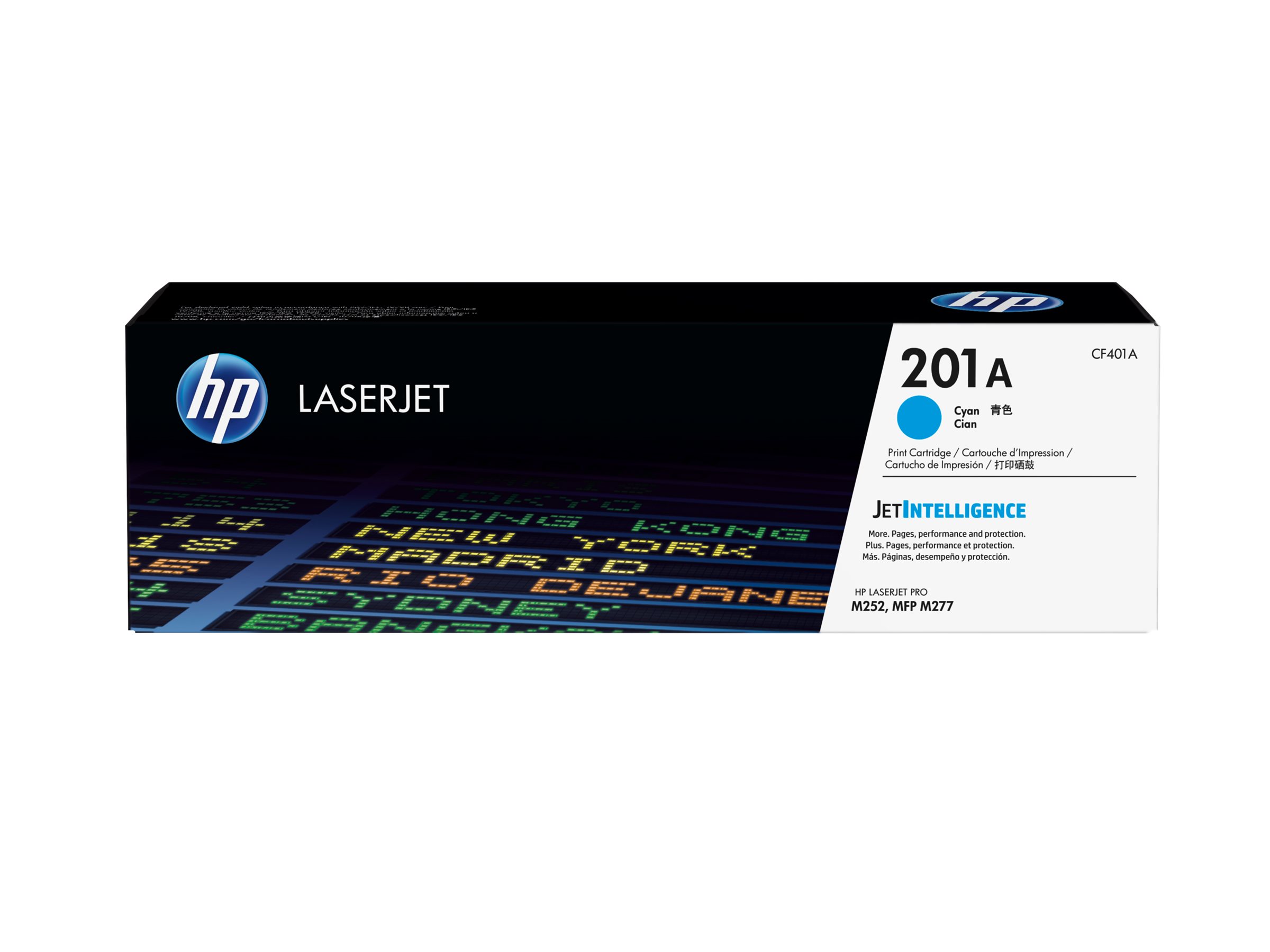 HP 201A - Cián - original - LaserJet - cartucho de tóner (CF401A) - para Color LaserJet Pro M252dn, M252dw, M252n, MFP M277c6, MFP M277dw, MFP M277n