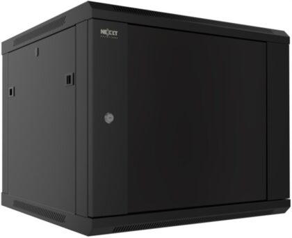 Nexxt Solutions Infrastructure - Wall mount enclosure - SPCC steel / Tempered glass - Black / RAL 9005 - 12U 600X450