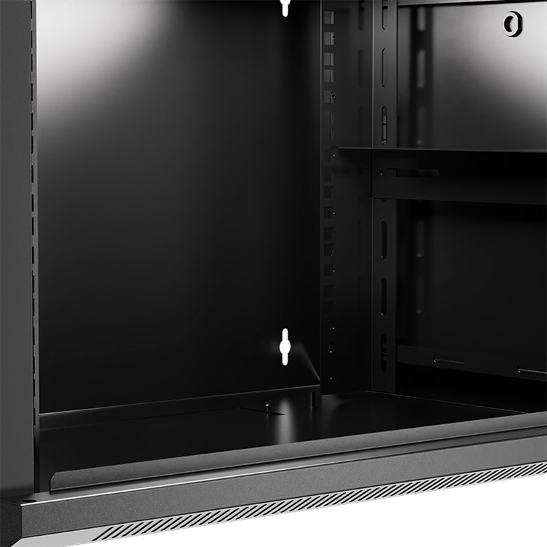 Nexxt Solutions Infrastructure - Wall mount enclosure - SPCC steel / Tempered glass - Black / RAL 9005 - 12U 600X450