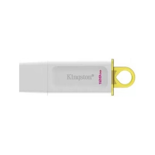 Kingston - USB flash drive - 128 GB - USB 3.0 - Plastic White-Yellow