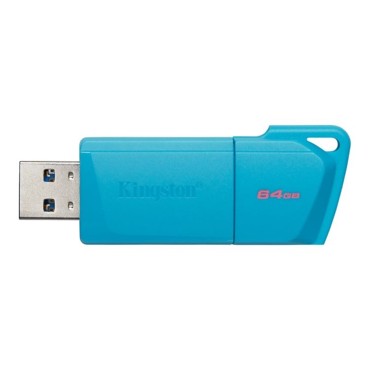 Kingston - USB flash drive - 64 GB - USB 3.2 Gen 1 - NEON Aqua Blue