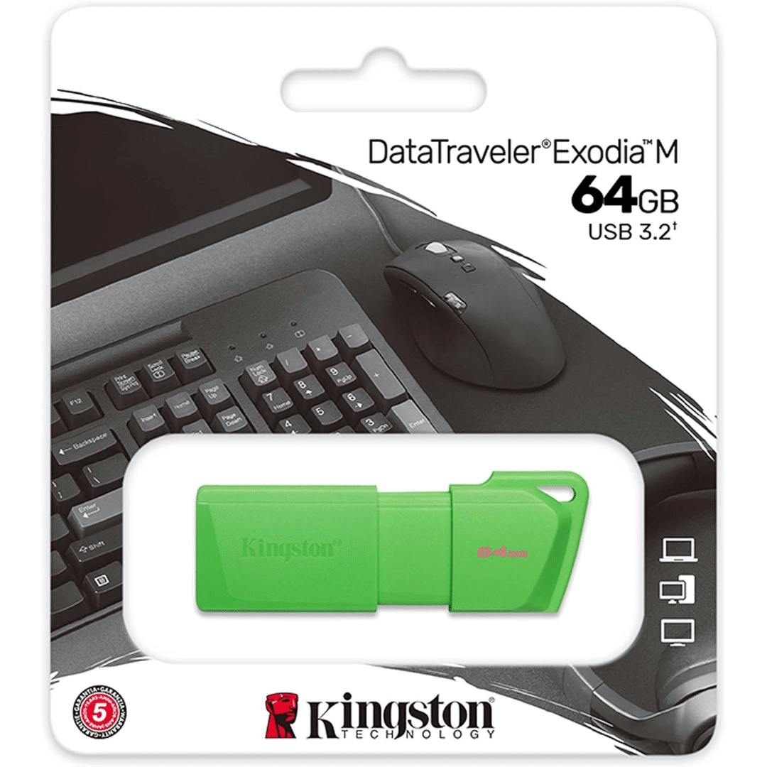 Kingston - USB flash drive - 64 GB - USB 3.2 Gen 1 - NEON Green - 64 GB