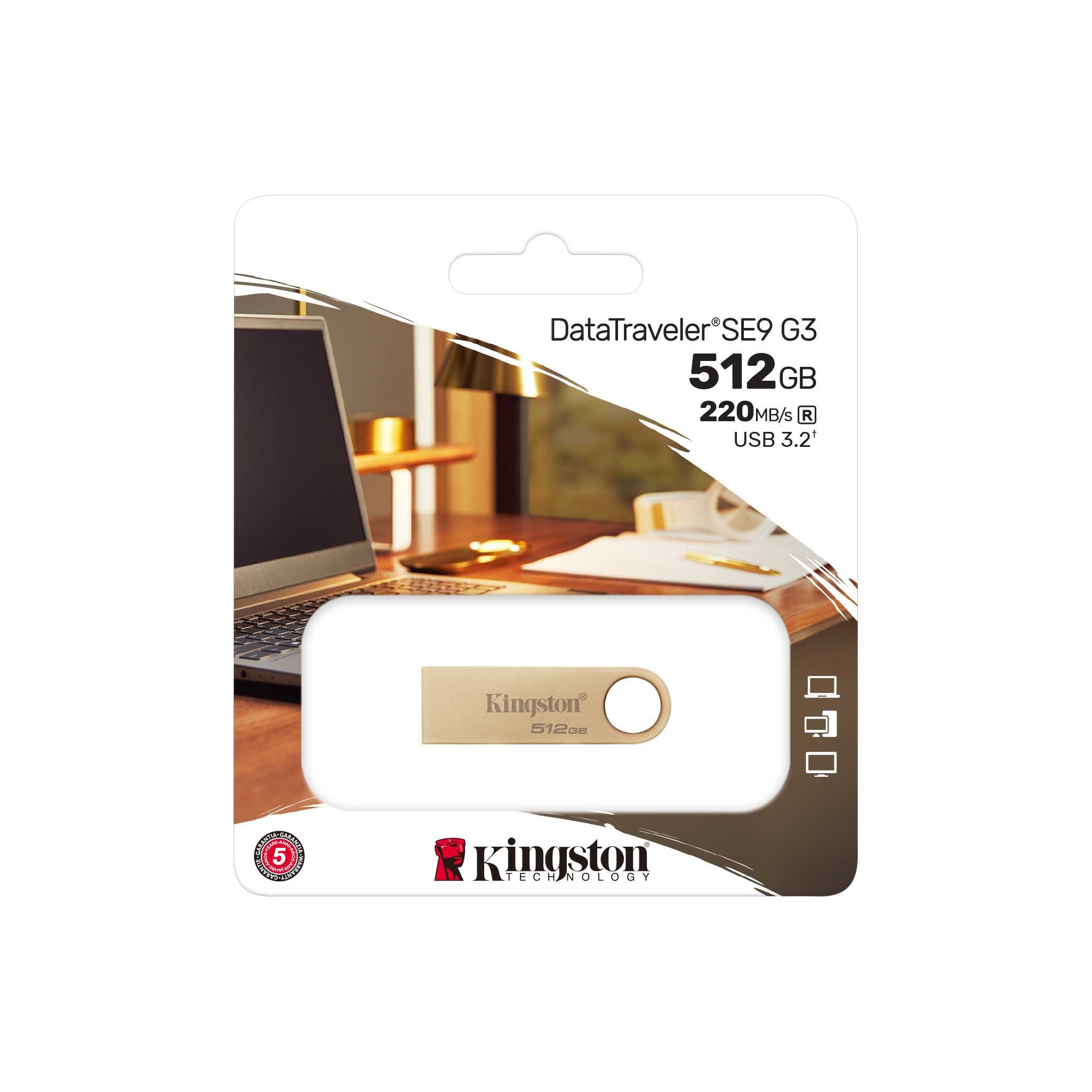 Kingston - USB flash drive - USB 3.2 Gen 1 - 512GB 220MB/s Metal