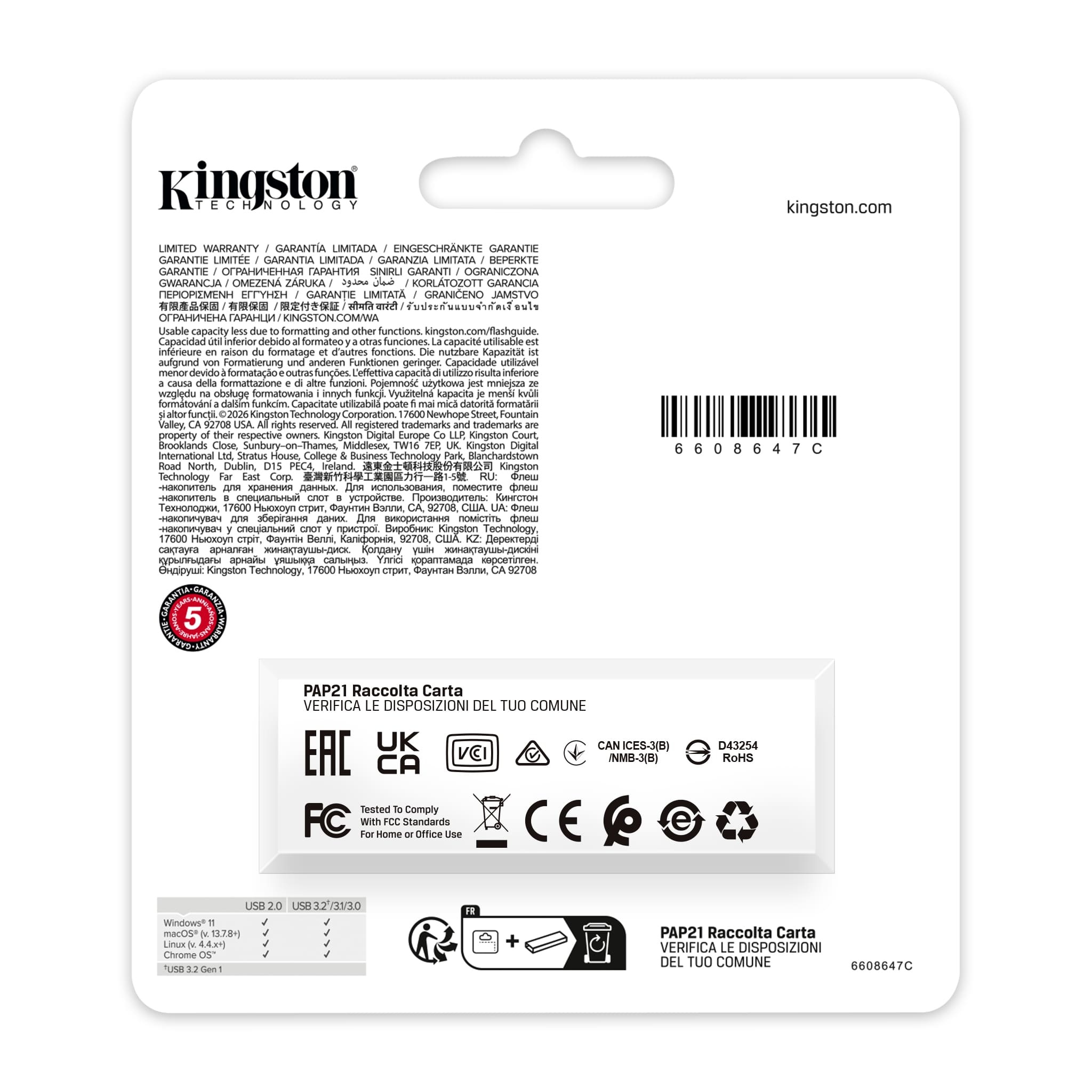 Kingston - USB flash drive - USB 3.2 Gen 1 - DataTraveler Black/Blue