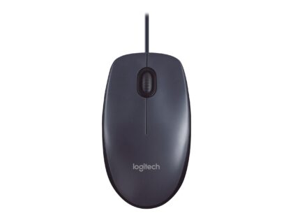 Logitech M100 - Ratón - diestro y zurdo - óptico - 3 botones - cableado - USB - negro