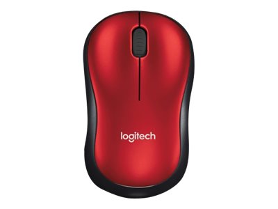 Logitech M185 - Ratón - diestro y zurdo - óptico - inalámbrico - 2.4 GHz - receptor inalámbrico USB - rojo