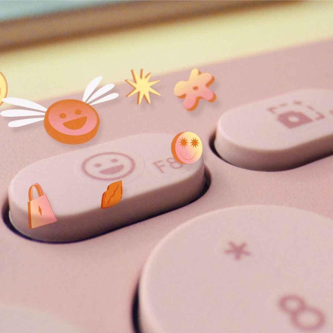 Logitech - Keyboard - Wireless - Rose - Con Bluetooth