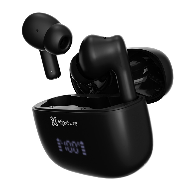 Klip Xtreme - True wireless earphones - Para Phone / Para Portable electronics / Para Tablet - Wireless - 26Hrs Hybdrid ANC Black