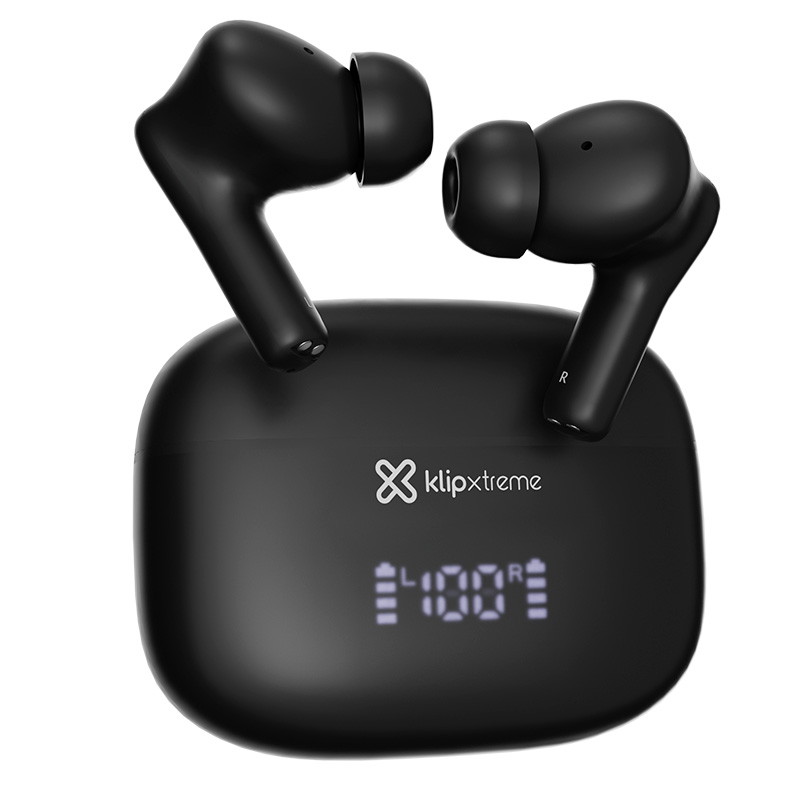Klip Xtreme - True wireless earphones - Para Phone / Para Portable electronics / Para Tablet - Wireless - 26Hrs Hybdrid ANC Black
