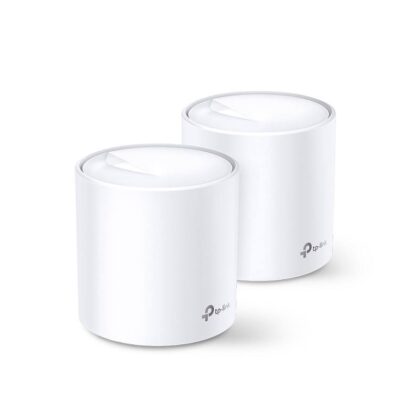 Router Inalambrico TP-Link DECO X20, Wi-Fi 6, Gigabit Dual Band AX1800, 574Mbps 2.4GHz y 1201Mbps 5GHz, (2-pack)