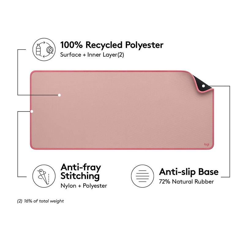 Mouse Pad LOGITECH Desk Mat Studio Series, L (700mm x 300mm), Rosa Oscuro