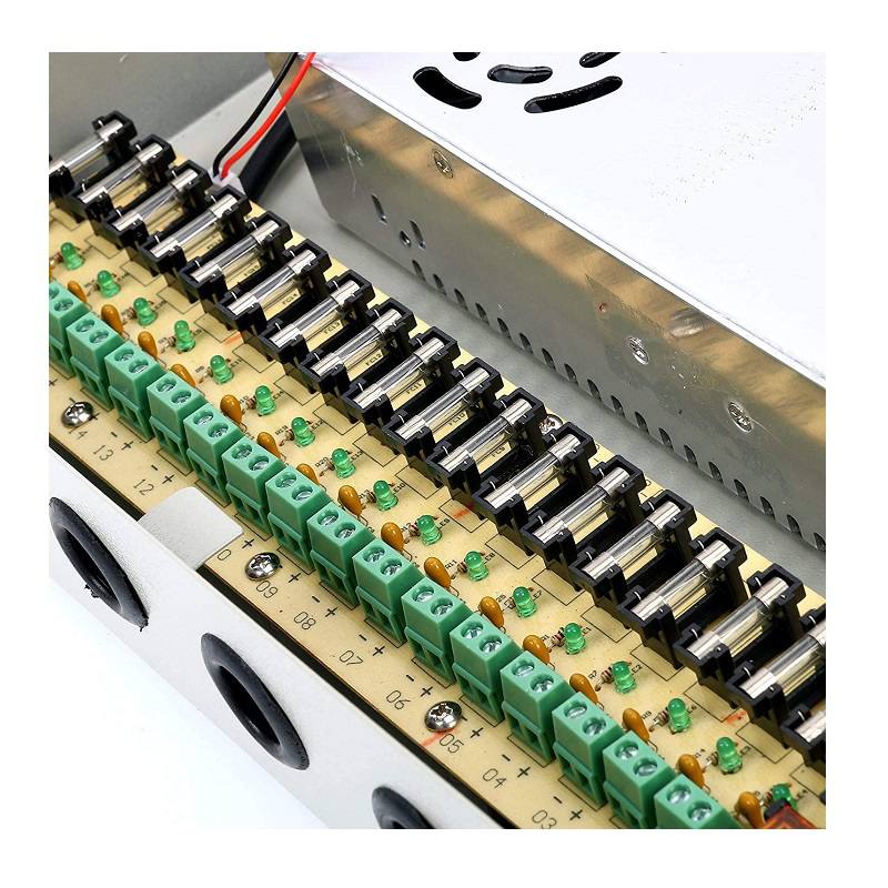 Fuente de Poder Panel de Distribucion de 12V-40A 18 Canales