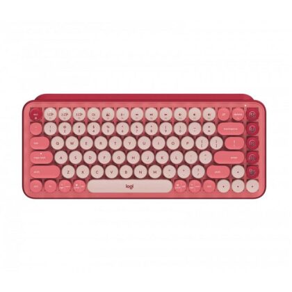 Teclado Mecánico LOGITECH POP Keys Heartbreaker Emojis, Conexión Simultanea hasta 3 Dispositivos vía receptor USB o Bluetooth, Rosado Es