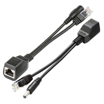 Adaptador Inyector PoE pasivo para camara IP, negro, blindado