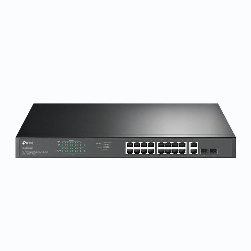 Switch TP-LINK TL-SG1218MP De 18 Puertos, Con 16 Puertos PoE+ Gigabit, 2 Puerto SFP, Rackeable