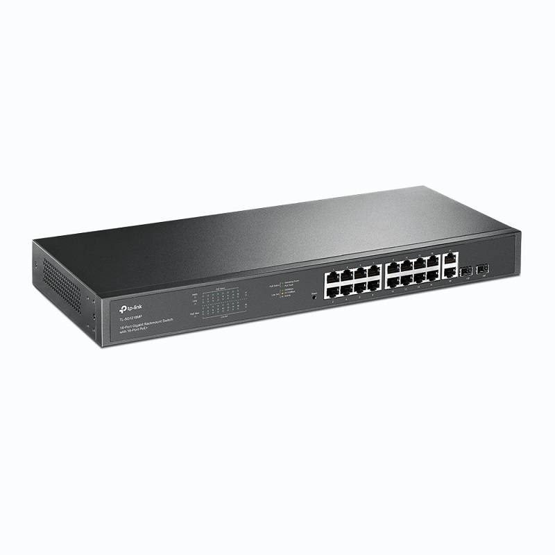 Switch TP-LINK TL-SG1218MP De 18 Puertos, Con 16 Puertos PoE+ Gigabit, 2 Puerto SFP, Rackeable