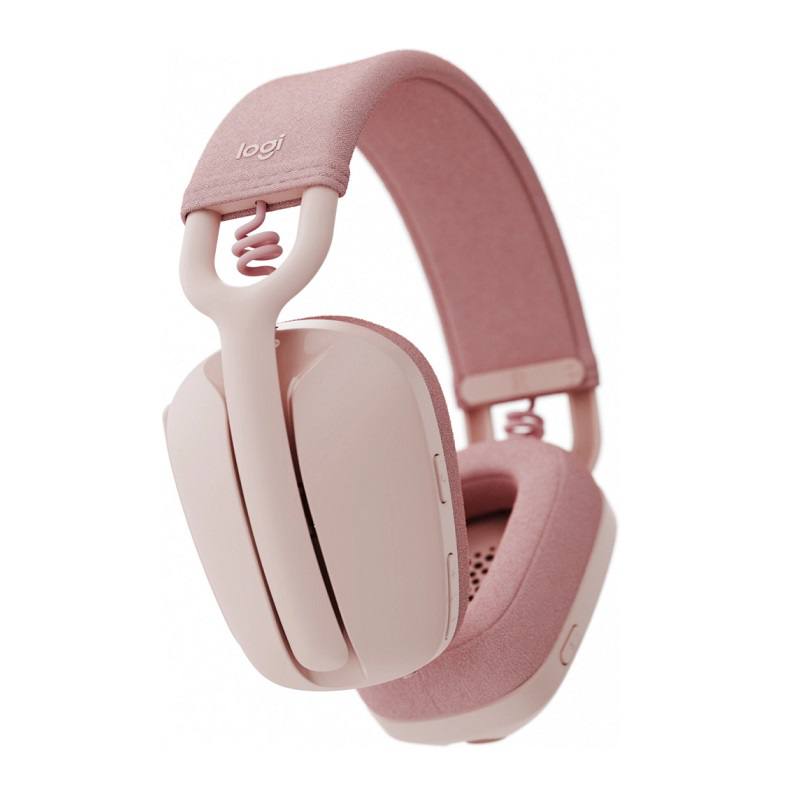 Headset Logitech Zone Vibe 100, conexión inalámbrica Bluetooth, Rosado