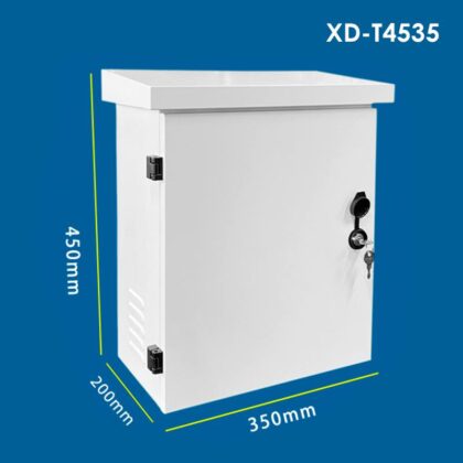Gabinete XD-T4535 T-VISION para equipo de monitoreo, material acero inoxidable impermeable, 450 x 350 x 200mm, Blanco