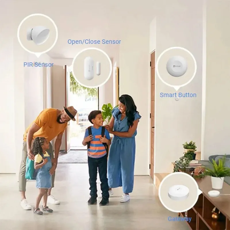 Kit de Alarma Inalámbrico Inteligente EZVIZ B1-A0-A34 con Hub Wi-Fi y 3x Sensores de Seguridad