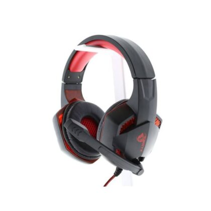 Headset Gaming X-LION HP-110, conexión 3.5mm + USB, Micrófono ajustable, color negro con rojo.