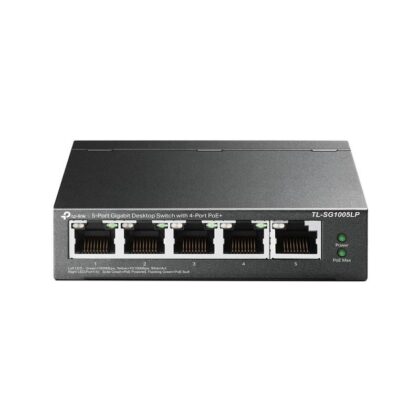 Switch Gigabit TP-LINK TL-SG1005LP de 5 puertos RJ45 a 10/100/1000 Mbps, con 4 puertos PoE+