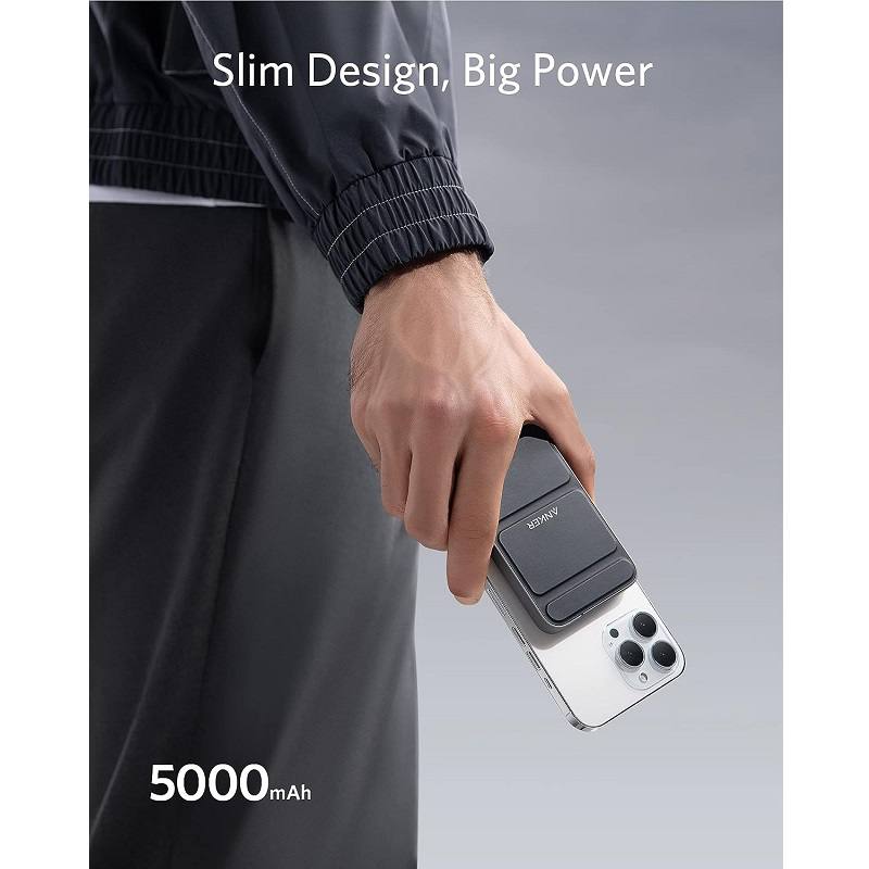 Barra de Batería de Respaldo ANKER 622 MagGo, magnético y plegable de 5000mAh y USB-C, carga rápida, color Negro