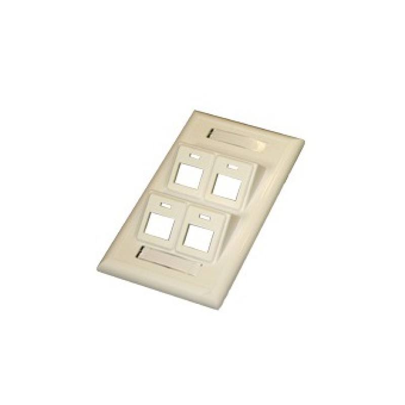 Tapa para moldura LANPRO, RJ45, Vertical 4 Salidas.