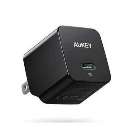 Cargador de Pared AUKEY PA-Y20S, 5V 3A, USB tipo C de 20W, Carga rápida, Blanco
