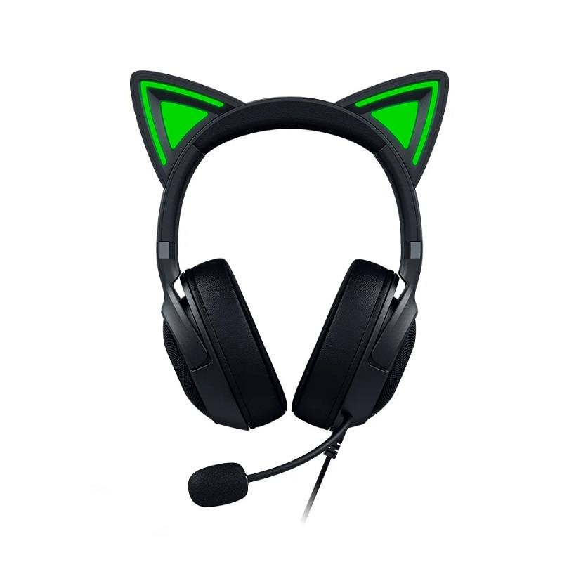 Headset Gaming Razer Kraken Kitty V2, Chroma RGB, Micrófono integrado, conexión USB, color Negro